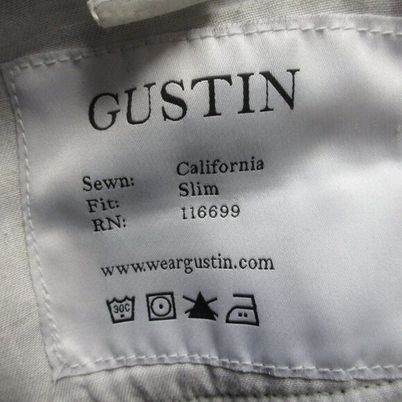 Gustin Men's Slim Pants 32 Black Button Fly 5 Pocket Chino Woven Knit 718 - Picture 3 of 15